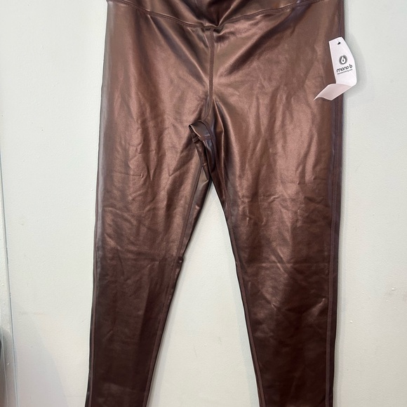 Mono B Shiny Dark brown High-Rise Leggings - Picture 5 of 10